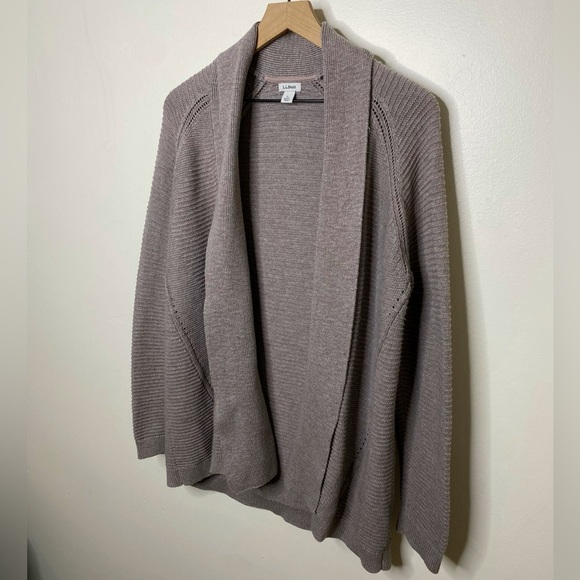 LL Bean Ribbed Cardigan Sweater 100% Cotton - Picture 4 of 8